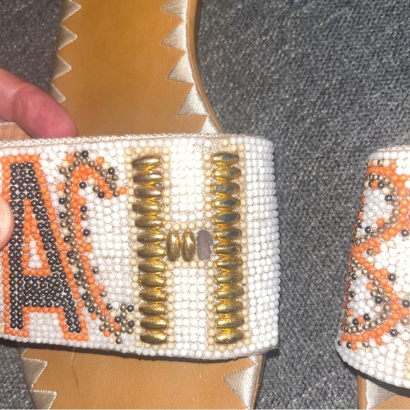 Top Moda Beaded Slide Sandals “BEACH” – Boho Summer Flats – Size 9 - Picture 3 of 6